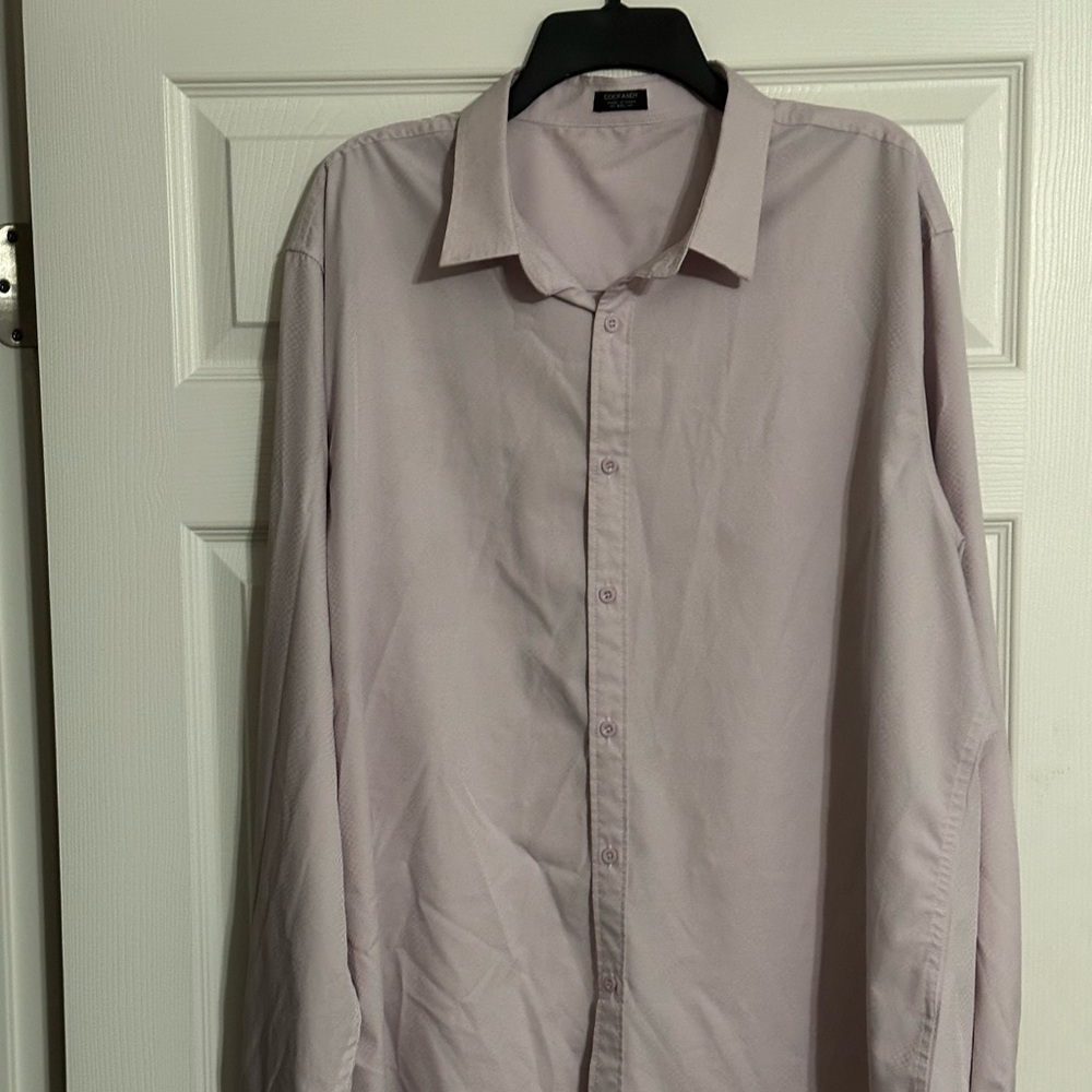 Mens Coofandy Light Purple Long Sleeve Shirt XXL